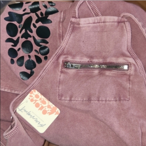 New Free People FP Movement Hot Shot Logo Onesie Mocha Combo Overalls Jumpsuit L - Picture 15 of 16